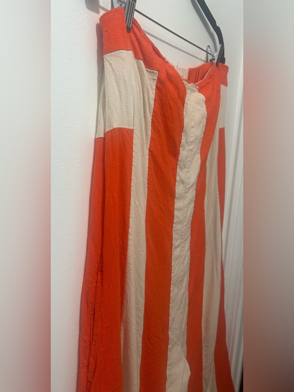 Free People Free-est Eden Striped Wide Leg Linen Blend Jumpsuit Tea Combo M Boho - Picture 5 of 15